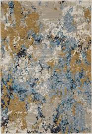 Please refer to the text above for a description of the colors shown in the photo. Oriental Weavers Evolution 0980a Blue Gold Area Rug Incredible Rugs And Decor