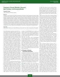 PDF) Treatment of Sexual Offenders: Research, Best Practices, and Emerging  Models