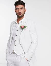 Veste de costume gris clair man voor 129.99eur. Asos Design Mariage Costume Ajuste Gris Clair Asos