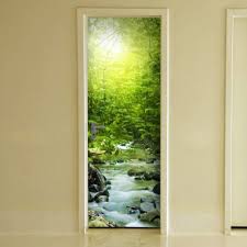 Turtapete Turposter Gruner Waldbach 84 X 210 Cm 2 Teilig Fototapete Amazon De Kuche Haushalt Turposter Fototapete Haushalts Tipps