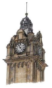 Drawing Of Clock Tower At Balmoral Hotel Waverley Station Edinburgh Clock Tower Edinburgh Edinburgh Castle