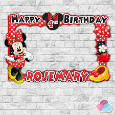 Happy birthday minnie mouse background. Minnie Birthday Minnie Mouse Photo Booth Frame Minnie Mouse Party