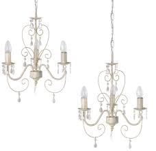 Get free shipping on qualified gold ceiling fans or buy online pick up in store today in the lighting department. Pair Of Vintage French Style Three Way Chandelier Ceiling Lights In A Distressed White Cream Finish Buy Online In Aruba At Aruba Desertcart Com Productid 50082876