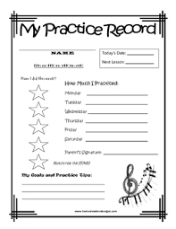 Piano Practice Log Worksheets Teaching Resources Tpt