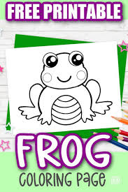 Cute frog prince coloring book page for kindergarten kids royalty. Free Printable Frog Coloring Page Simple Mom Project