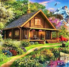 Pin By Meral Cinar Aytas On Tablolar Log Cabin Rustic Log Cabin Homes Cabin Homes