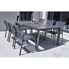 La table de jardin aluminium ou teck. Ensemble Table Et Chaise De Jardin En Aluminium Gris Athenes 6 Pers