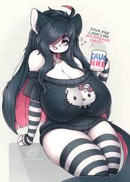 Rule 34 - Anthro Big Breasts Catgirl Cleavage Curvy English Text Furry Goth  Hair Over One Eye Huge Breasts Hyper Hyper Breasts Long Hair Looking At  Viewer Messy Hair Multicolored Hair Nikki (