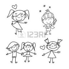 Disegno A Mano Cartoon Bambini Felici Che Giocano Disegni A Mano Tatuaggi Bambini Disegni Animati
