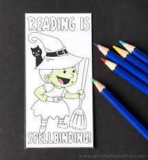 Give them to your kids or color these fun pumpkin, witch, and ghost pages together for an easy activity. Free Printable Halloween Bookmarks Artsy Fartsy Mama