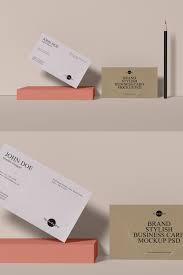 Free Psd Brand Premium Business Card Mockup Design In 2020 Business Card Mock Up Premium Business Cards Mockup Design
