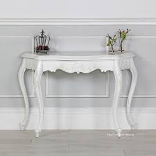 French Chateau White Painted Carved Console Table Hall Side Furniture San43 W