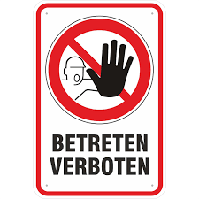 Hinweisschild zur grundbesitzkennzeichnung, betreten des grundstücks verboten! Schild Hinweisschild Betreten Verboten Mit Symbol 3 Mm Aluverbund