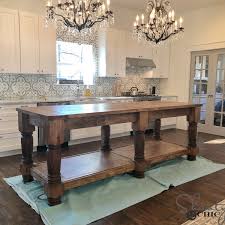Distressed solid pine wood real zinc top. Rustic Farmhouse Kitchen Island Plans Novocom Top