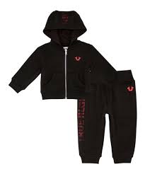 True Religion Black Red Zip Up Hoodie Joggers Infant