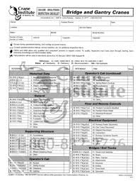 (b) severity of service conditions; Crane Safety Inspection Checklist Hse Images Videos Gallery