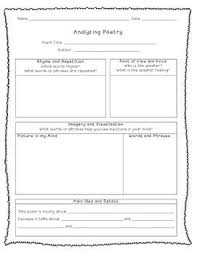 Poetry Analysis Template Poetry Analysis Poetry Worksheets Poetry Lessons