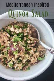 Mediterranean Inspired Quinoa Salad Recipe Side Dish Recipes Best Salad Recipes Salad Recipes