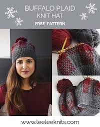 Knit Buffalo Plaid Hat Pattern Includes Video Tutorial Leelee Knits Hat Knitting Patterns Knitted Hats Knitting