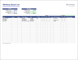 It will affect your choice of venue, and how you allocate your budget. Free Wedding Guest List Template