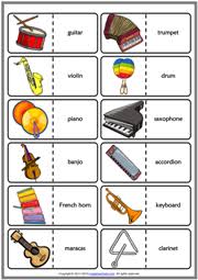 Musical instruments esl matching exercise worksheet for kids. Musical Instruments Esl Vocabulary Worksheets