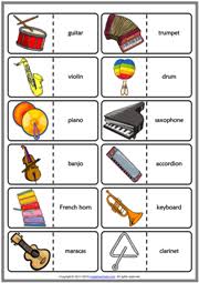 Musical instruments esl matching exercise worksheet for kids. Musical Instruments Esl Vocabulary Worksheets