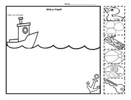 sink or float cut and paste activity by