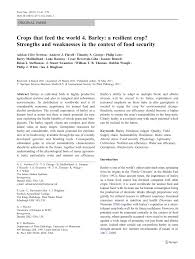 Pest & weed identification database. Pdf Crops That Feed The World 4 Barley A Resilient Crop Strengths And Weaknesses In The Context Of Food Security