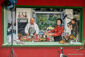 Mural Of Paul Bocuse With Julia Childs At The Bocuse Restaurant In Collonges Julia Child Lyon Lyon France