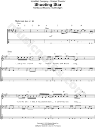 Bad Company Shooting Star Bass Tab In A Major Download Print Sku Mn0118843