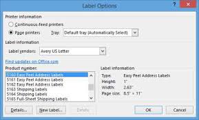 Then scroll to find your avery product number and click ok. How To Create Mail Merged Labels In Word 2013 Dummies