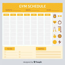 free vector workout schedule template