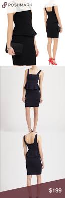 Alice Olivia Black Georgina To Work Peplum Dress In 2020 Peplum Dress Olivia Black Peplum