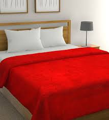 Lotus home bacteria inhibiting comforter sets look like just another well made solid color. Buy Red Flannel 290 Gsm Double Bed Blanket By Florida Online Solid Double Bed Quilts Comforters Bed Linen Furnishings Pepperfry Product