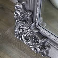 Large ornate silver wall mirror. Extra Large Antique Silver Full Length Wall Mirror Melody Maison