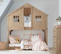 The window grids make a huge difference! Tree House Twin Over Twin Kids Bunk Bed Pottery Barn Kids