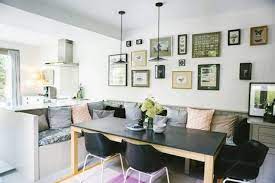 Built In Banquette Middle Of Room Instead Of Bar Counter Kitchen Seating Dining Room Design Dining Nook
