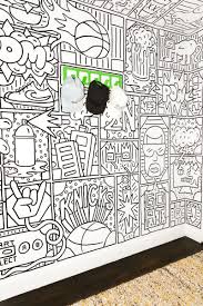 Black And White Graffiti Art Tour Graphic Designer Timothy Goodman S Art Filled Nyc Studio Black And White Graffiti Mural Wall Art Timothy Goodman