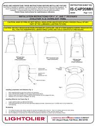 00 lightolier (pack of 4) 3 8w round mini gimbal, 90 cri, 3000k, narrow flood, white, led down light, easy to use and install, save time and energy Lightolier 4 Recessed Evolution Installation Instructions Pdf Download Manualslib