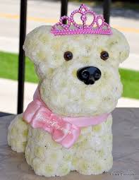 This Dog Is Made From Fresh Flowers And Looks Like A Bull Dog Cicek Aranjmani