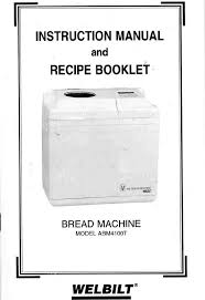 Finding welbilt bread maker recipe books. 2