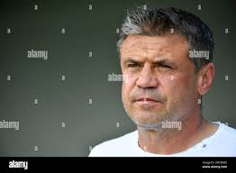 Mlada Boleslav, Czech Republic. 23rd Oct, 2024. From left coach assistant Barzan  Mustafa and head coach Andreas Brannstrom of Mlada Boleslav in action  during the training session prior to the UEFA Football