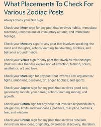 What Placements To Check For Various Zodiac Posts Zodiac