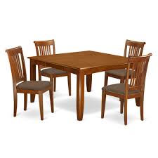 Buy products such as winsome wood kingsgate square dining table, walnut finish at walmart and save. 5 Pc Dining Room Set For 4 Square Dining Table With Leaf And 4 Dining Chairs