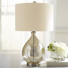 Teardrop Luxe Table Lamp Champagne Mercury Glass Lamp Room Lamp Silver Table Lamps