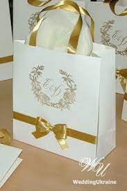 100 Wedding Logo Gift Bags With Gold Satin Ribbon Bow And Etsy Wedding Welcome Bags Wedding Goodie Bags Personalized Paper Gift Bags