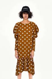 Black And White Spot Midi Dress Zara 54 99 Zara Polka Dot Long Sleeve Brown Midi Dress Sz M New Zara Polka Long Sleeve Brown Midi Dress Collage Cur Brown Midi Dress Fashion Dresses