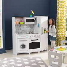 Kidkraft Wooden Large Play Kitchen With Lights Sounds White With 1 Piece Accessory Play Set Walmart Com In 2021 Wooden Play Kitchen Play Kitchen Sets Play Kitchen