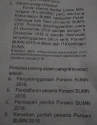 Langkah bongkar pasang pengurus bumn yang dilakukan menteri erick thohir belakangan menuai kritik. Tolong Ya Nomor 5 Brainly Co Id