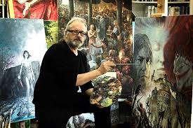 Café théâtre l'atelier des artistes. Gregorz Rosinski Painting Comic Drawing Art